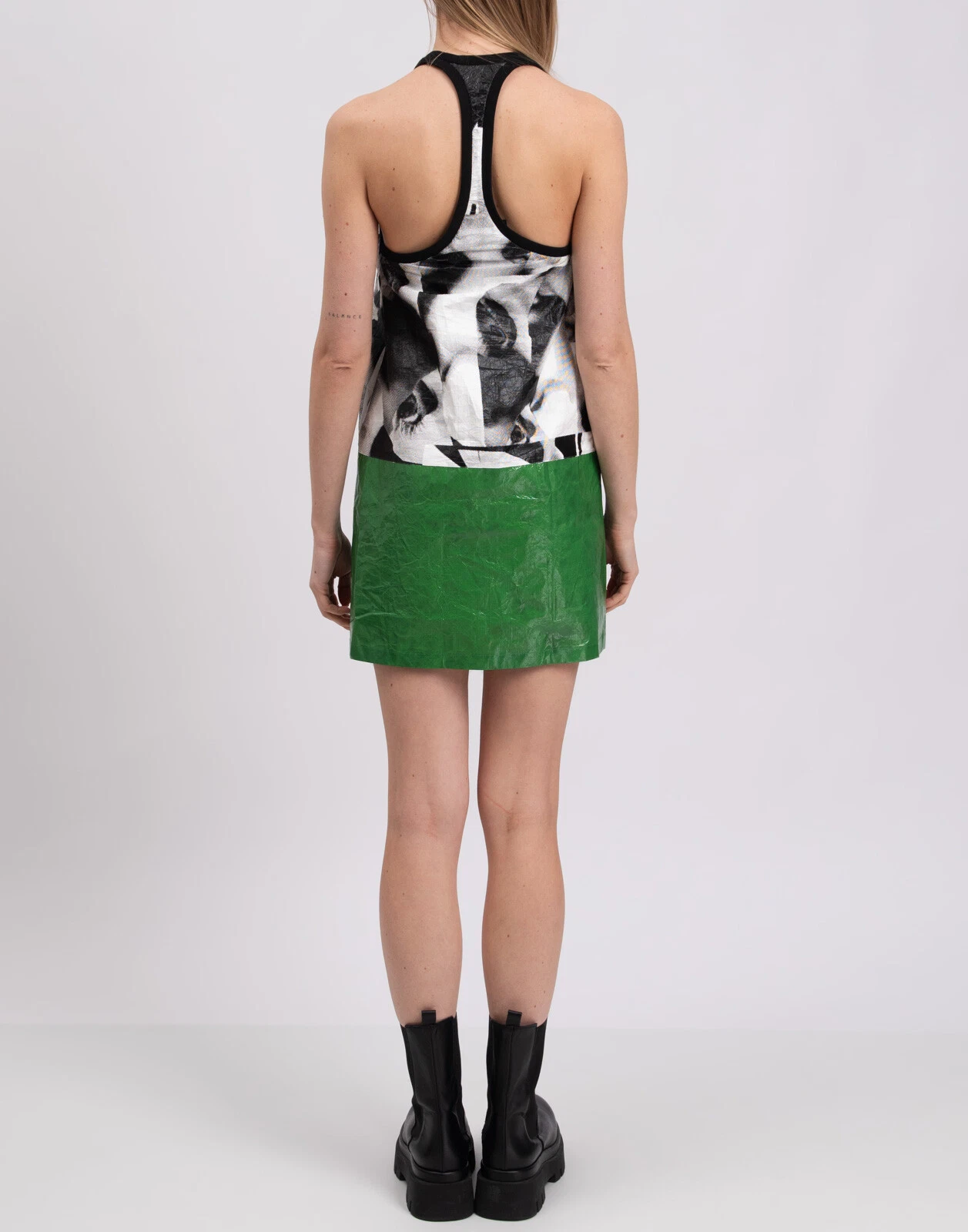 RRP €730 DSQUARED2 MERT & MARCUS 1994 Tyvek abito a trapezio IT36 US0 UK4 XXS bacio