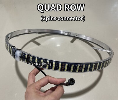 Parts: JHB ONLY 1PC 15.5'' QUAD ROW PURE WHITE Wheel Ring Rim Light (2pins)
