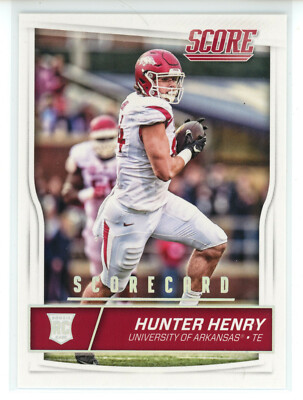 2016 Score Football Scorecard #382 Hunter Henry RC (Chargers)