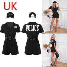 Women's Police Officer Costume Adult Policewoman Cosplay Uniform 3 Piece Outfits