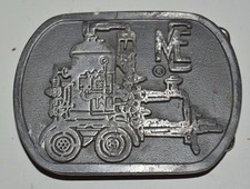 Vintage Fire Response Water Pump Trailer MEC Company Solid Heavy Belt Buckle