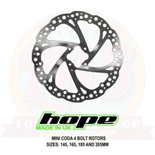 Hope 4 Bolt MINI Coda Standard Fixed Disc Rotor 145, 165, 185, 205mm Brand New