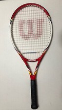Wilson Envy Team Tennis Racket 4 1/2 L4 - Used, Red/White/Yellow