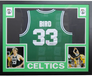 larry bird framed jersey