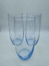 Libbey Blue Swirl Tumbler or Iced Tea Glasses,  Set of 3~16 ounce glasses
