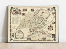Map Tufts College Medford and Boston Massachusetts 1852 Pax Et Lux Poster