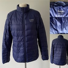 Lee Cooper Blue Feather & Duck Down Padded Puffer Jacket Coat Size 14 Vgc