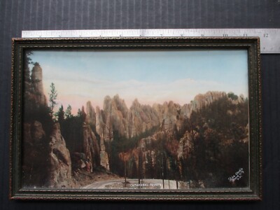 Rise Studio  ''Cathedral Spires'' Hand Colored Photo Black Hills SD Excellent HC