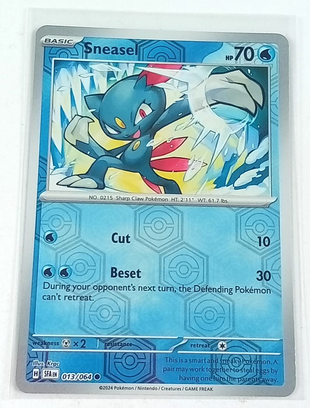 Sneasel 13/64 Shrouded Fable Reverse Holo Pokémon Card 2024