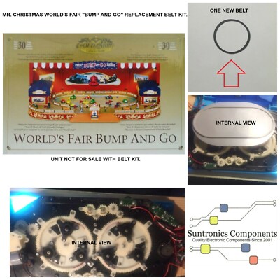 Mr Christmas World's Fair Bump And Go Racers REPLACEMENT BELT PART KIT.