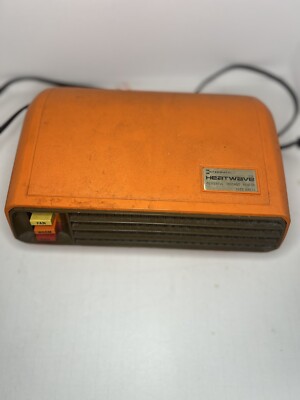 Vtg Mid Century Mod INTERMATIC HEATWAVE JH-600 1500 Watts Portable Heater Orange