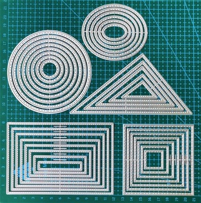 Cutting Dies Stencil Triangle Square Rectangle Round Ellipse Metal Mould for ...