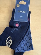   Joules Women  s Everyday Socks 2 Pack - Navy Horse - UK4-8 New  