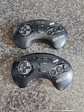 SEGA GENESIS Dual Turbo Wireless Controllers NO DONGLE Set Of 2 Turns On