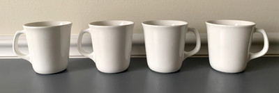 Corelle Coordinates Stoneware Mugs Cups White Set of 4