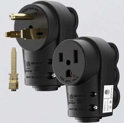 50 Amp NEMA 6-50 Plug & Connector Set  250V 3-Prong for Welders EV Garage 1 Set