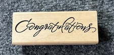 Denami Design Congratulations Rubber Stamp Wood Block Ink Press