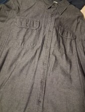 Wrangler Mens Shirt Gray Long Sleeve Denim Western Pearl Snap Shirt Size XL