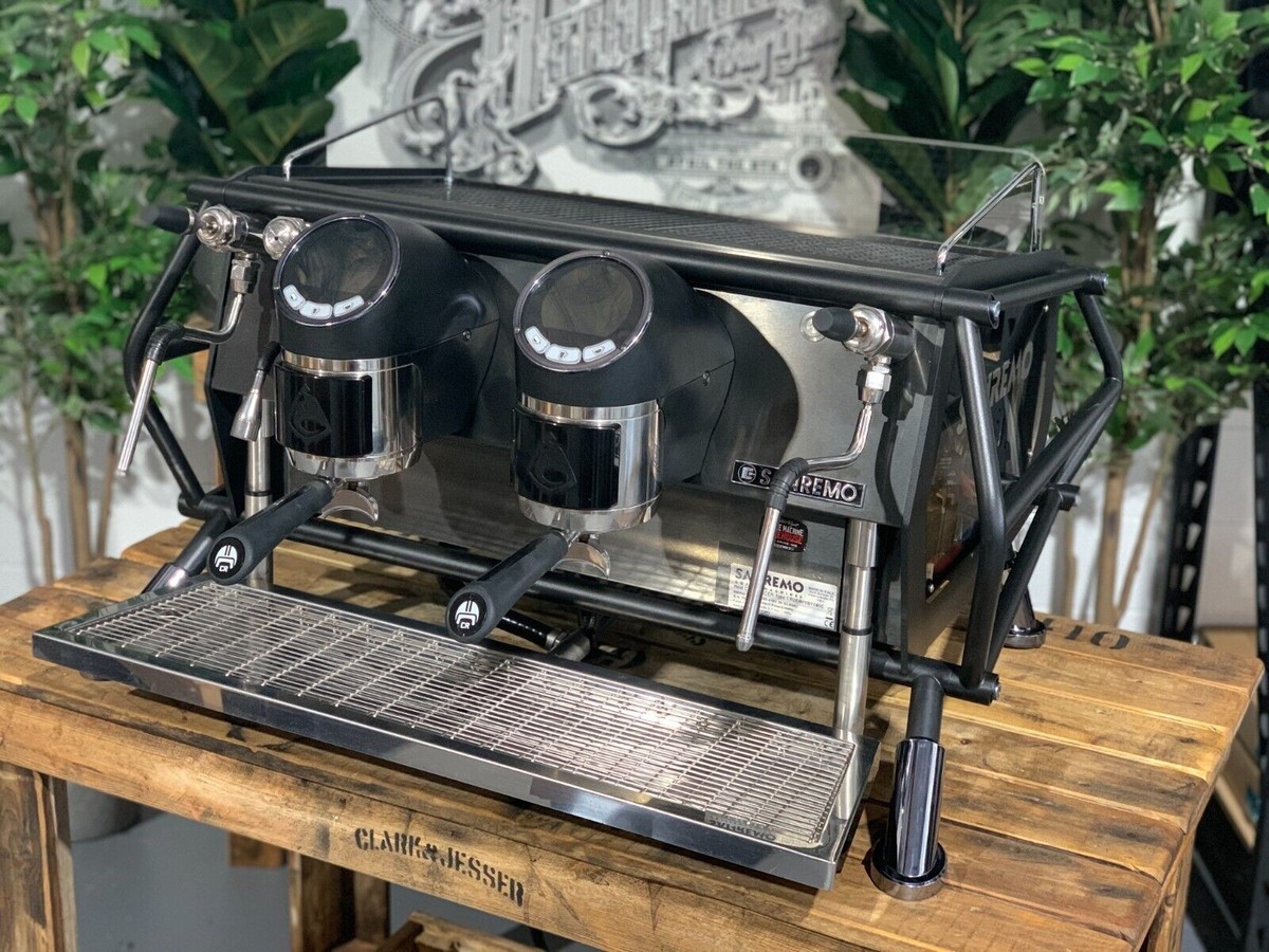 SAN REMO CAFE RACER 2 GROUP ESPRESSO COFFEE MACHINE BLACK