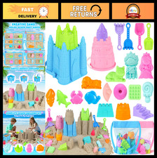 Creative Beach Sand Toys Set for Kids - Castle Building Kit, Buckets, Molds  To