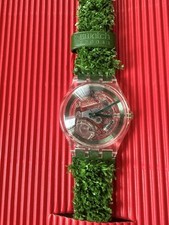Swatch The Club GZ105 Armbanduhr 1997 Quarz skelettiert grün Box