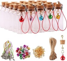 MaxMau 25pcs Small Glass Bottles with Cork Stoppers DIY Art Craft Storage 10ml M
