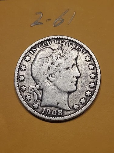 1908 O  Barber Half Dollar F  Lot2-61