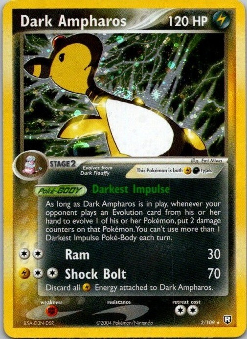 Dark Ampharos 2/109 Holo Rare Team Rocket Returns Pokemon Near Mint