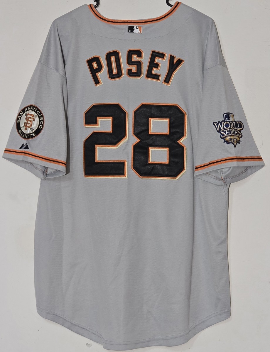 Buster Posey 2010 San Francisco Giants World Series Grey Road
