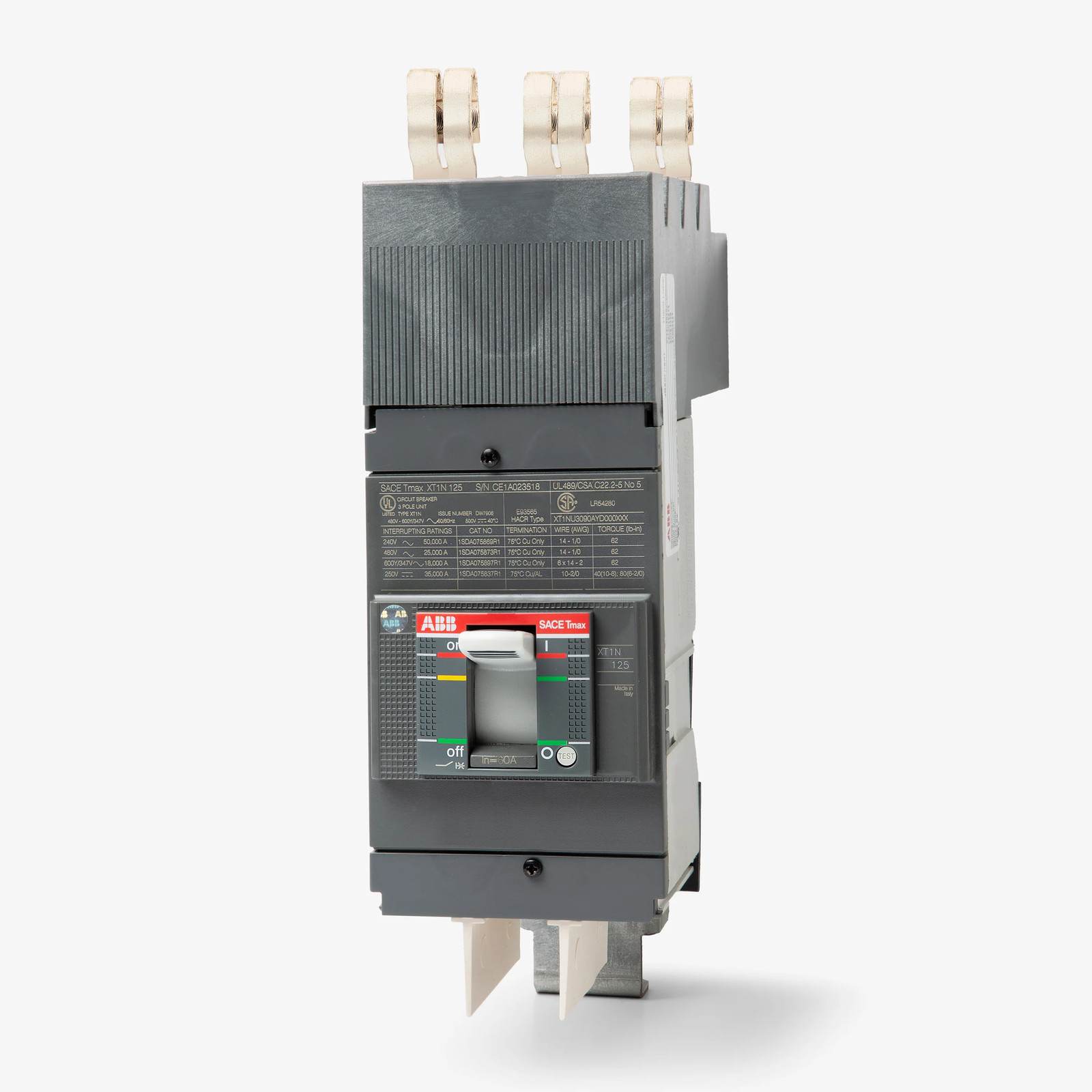 ABB XT1NU3090AYD000XXX 90A 3-Pole 600V MCCB