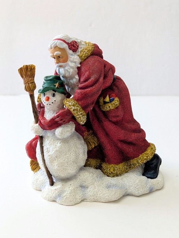 Santa and His Snow Friend- Pipka Reflections of Christmas Figurine with Box