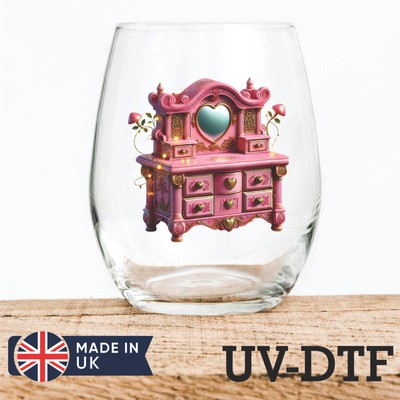 Schminktisch 8 Stück UV DTF Aufkleber - Glas Laptop Becher Tasse tc987