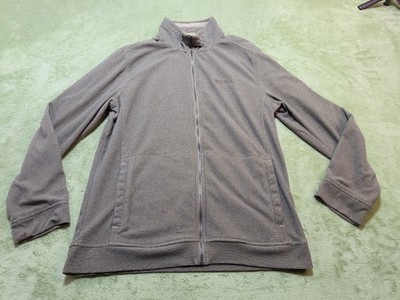Regatta Great Outdoors Mens L Gray Full Zip Ribbed Fleece Jacket USA 42 Hiking