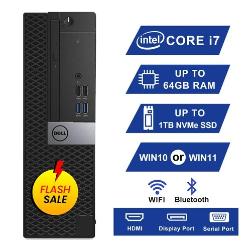 Dell OptiPlex Desktop Computer PC i7 Up To 64GB RAM 1TB SSD Windows 10/11 Wi-Fi