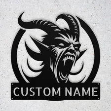 Personalized Screaming Demon Metal Sign Custom Wall Art Decor Signs Gift Ideas
