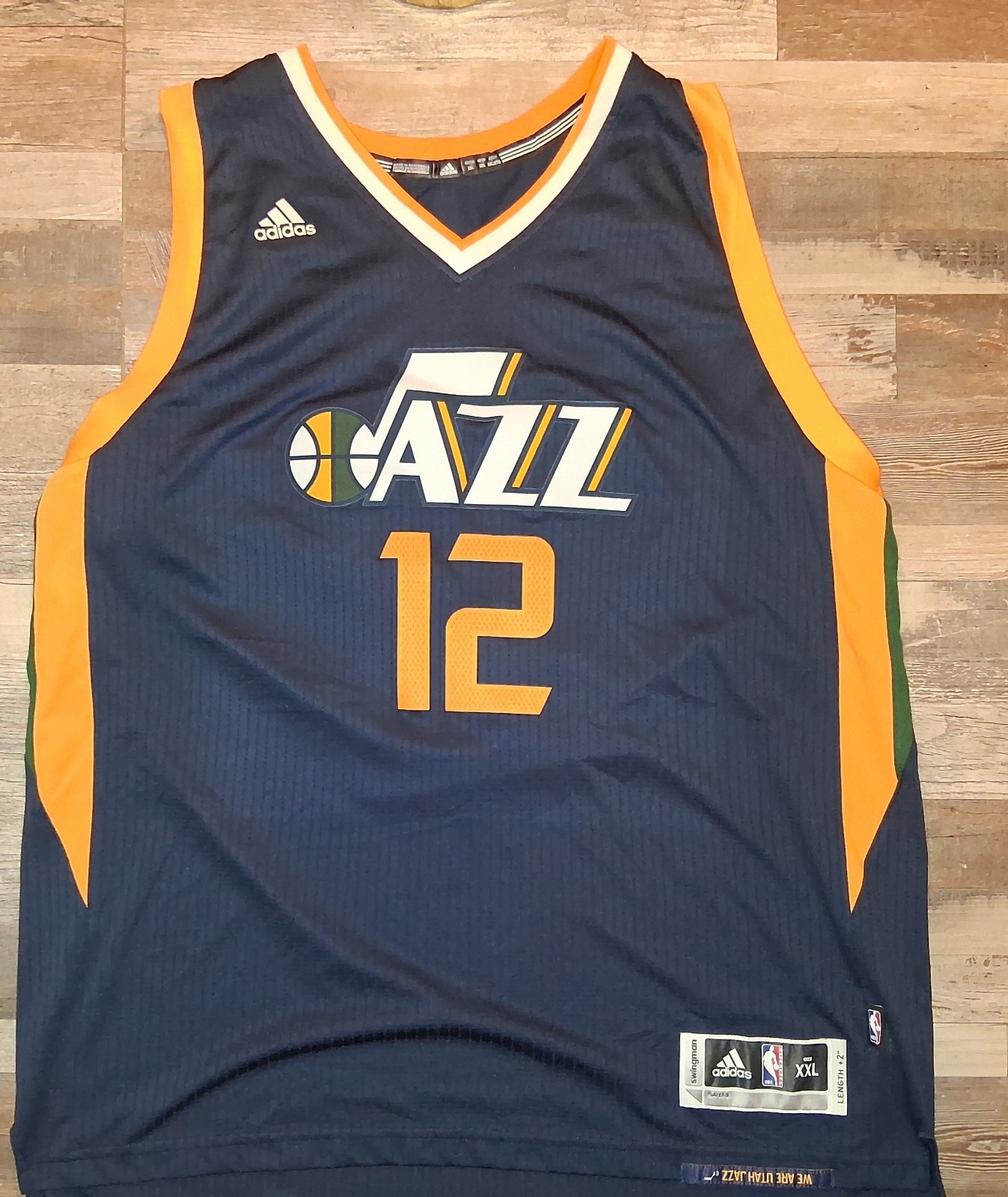 Utah Jazz Mehmet Okur #12 Jersey XXL +2 adidas NBA Swingman Navy thumbnail 2