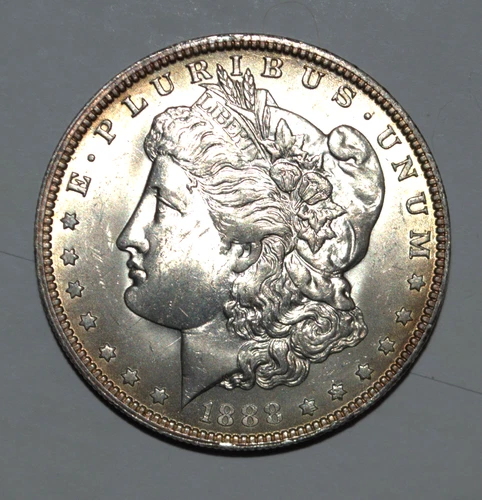 Morgan Dollar:  1888 O AU+ Better date  Medium Round O Edge Toning