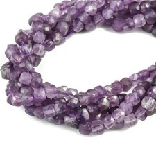 4mm Natural Tiny Faceted Cube Square Bolivia Amethyst Beads for Jewelry Making
