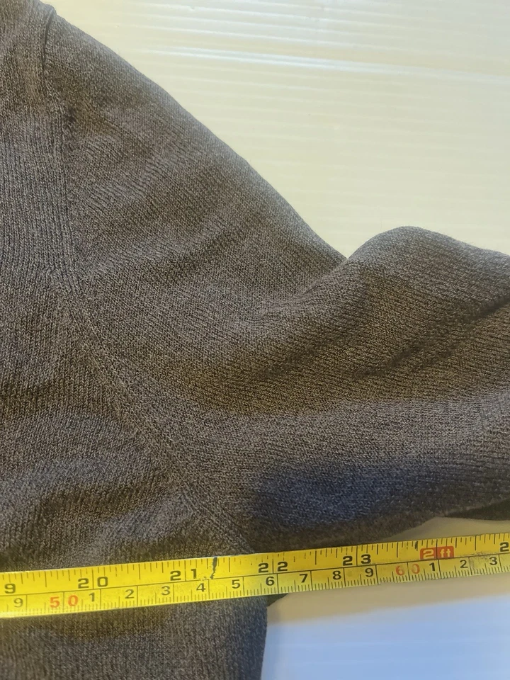 Cárdigan Suéter Eileen Fisher Mujer Talla 1X Cuentas Hilo Italiano Marrón Foto 3 de 4