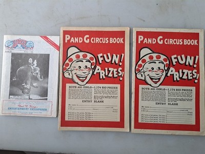 TWO 1934 P&G Circus Book 1934 Kid's Puzzle Booklet + 1985 Circus Report Mag