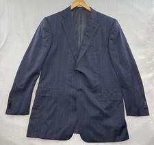 ermenegildo zegna neiman marcus 56L Windowpane Suit Blue Red
