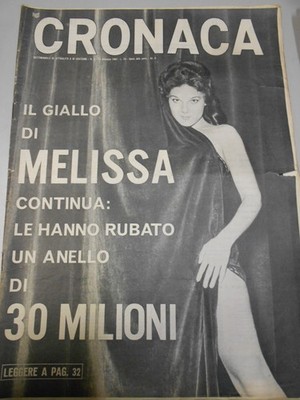 giallo di melissa continua le hanno rubato un anello rivista cronaca 1967 aa.vv.