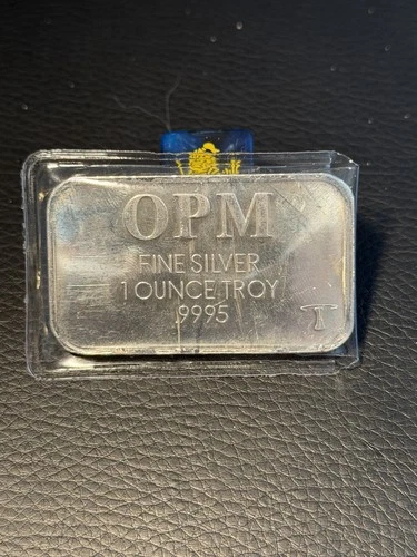 Vintage OPM 1 Troy Oz .999 Fine Silver Bar With Mushroom