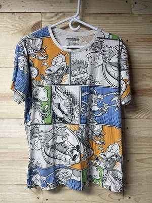 Vintage 90 s Nickelodeon T Shirt Adult L Rugrats Catdog Rocko Hey Arnold Stimpy