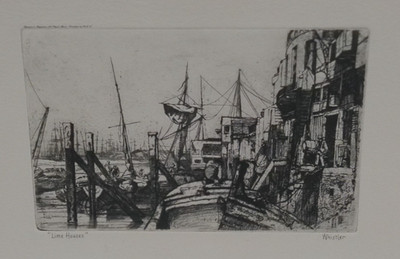 James McNeill Whistler  Limehouse  Etching Print London Dock Scene 1859 Art