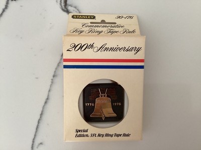 VTG 1976 STANLEY 200th  Anniversary Liberty Bell 3' Tape Rule ,Key Ring Orig Box