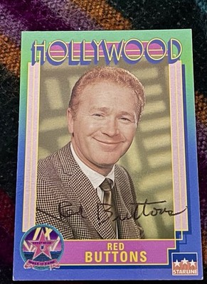 Rote Knöpfe ''Schauspieler/Oscar Gewinner/Sayonara'' handsignierte Hollywood Karte 3,5''x 2,5''