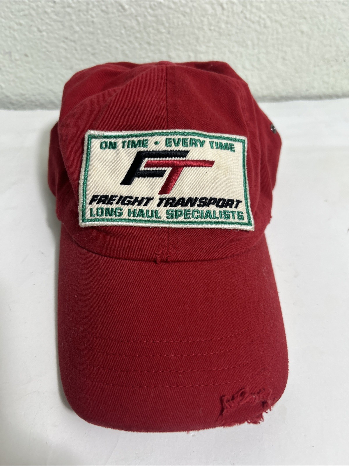 American Eagle Strapback Baseball Cap Red Distres… - image 1