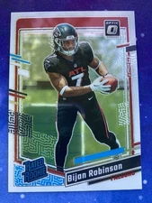 Bijan Robinson RC 2023 Panini Donruss Optic Rated Rookie #206 - Atlanta Falcons