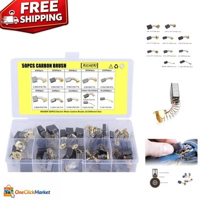 Durable Graphite Carbon Brushes - 10 Size 50PCS for Electric Motors